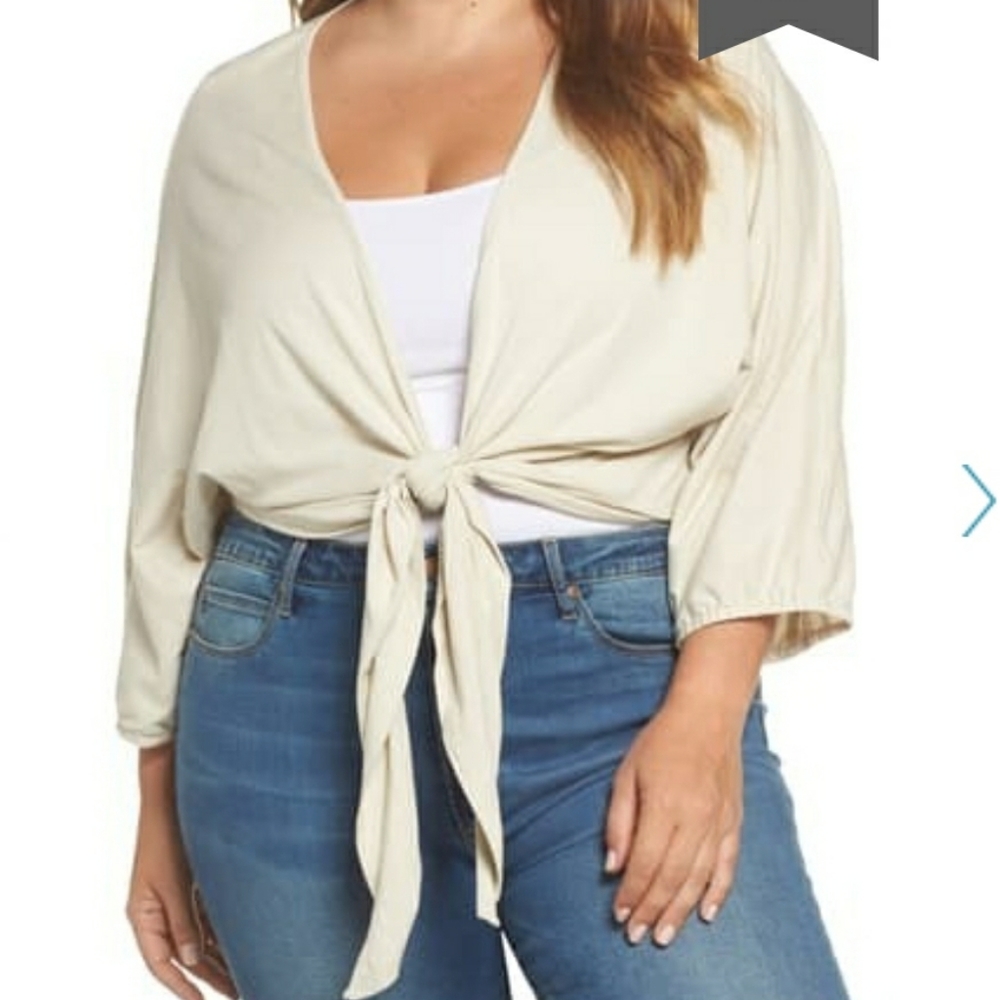 BP. Tie Hem Twill Top